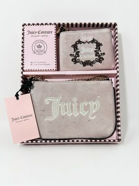 Juicy Couture Blush Pink Heritage Wristlet and Coin Purse Set